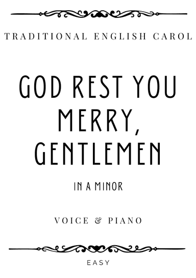God Rest You Merry, Gentlemen in A minor - Easy (arr. Piacere Music Sheets)