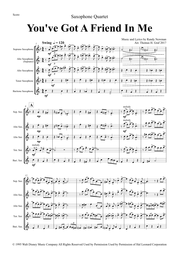You've Got A Friend In Me (arr. Thomas Graf)