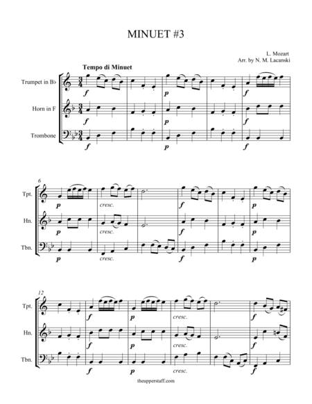 Minuet #3 (arr. Nick Lacanski)