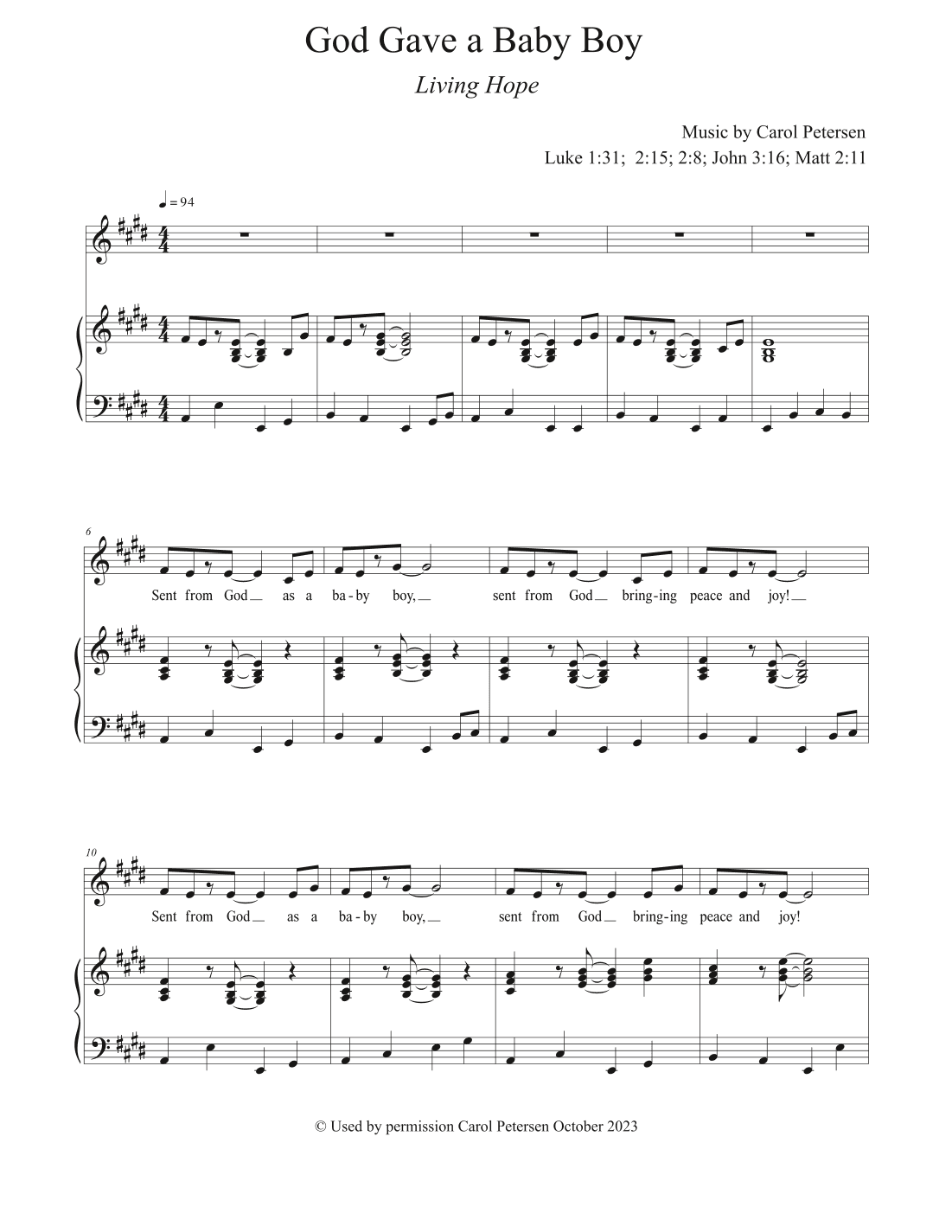 God Gave a Baby Boy (Living Hope)