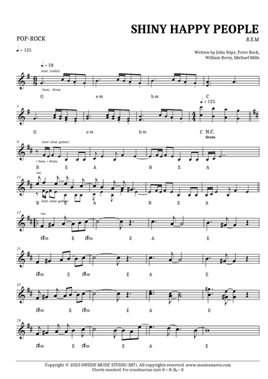 Shiny Happy People (arr. musicanarea.com)