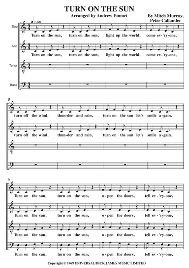 Turn On The Sun (arr. Andrew Emmet)
