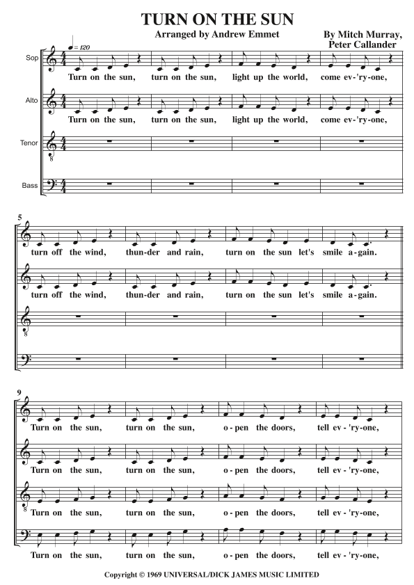 Turn On The Sun (arr. Andrew Emmet)