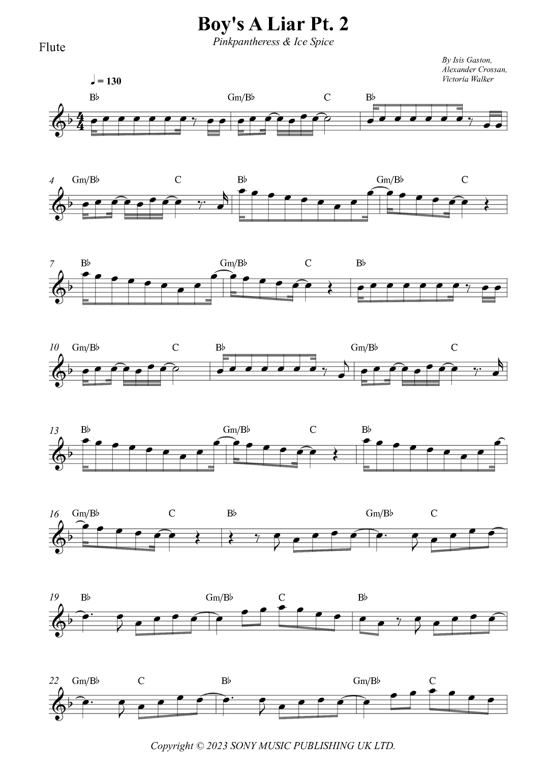 Boy's A Liar Pt. 2 (arr. Wesley S. SIlva)