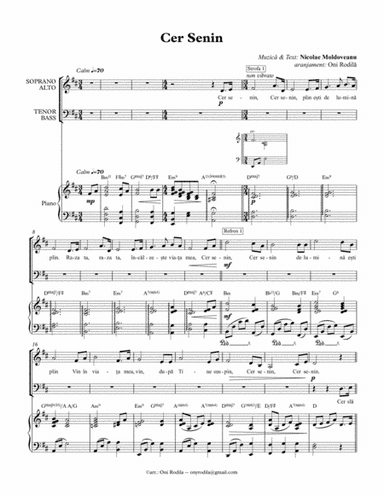 Cer Senin (arr. Oni Rodila)