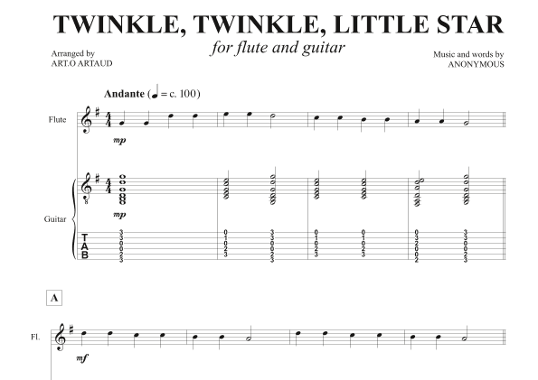 Twinkle Twinkle Little Star (arr. Art.o Artaud)