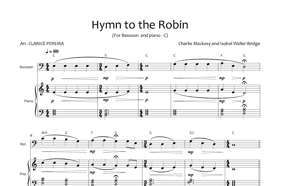 A Hymn For The Robin (arr. Clarice Pereira)