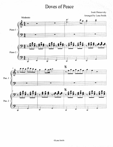 "Fly, Doves of Peace" by Russian composer I. Dunaevsky (arr. Lana Smith)
