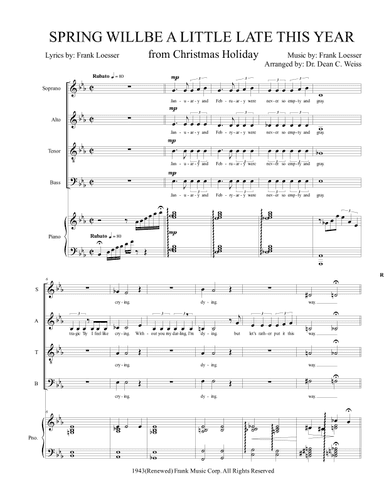 Spring Will Be A Little Late This Year (arr. DCW Productions)