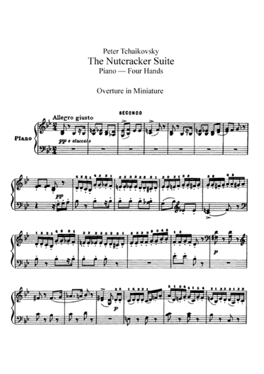 Tchaikowsky from The Nutcracker Suite, for piano duet(1 piano, 4 hands), PT801 (arr. E. Langer)