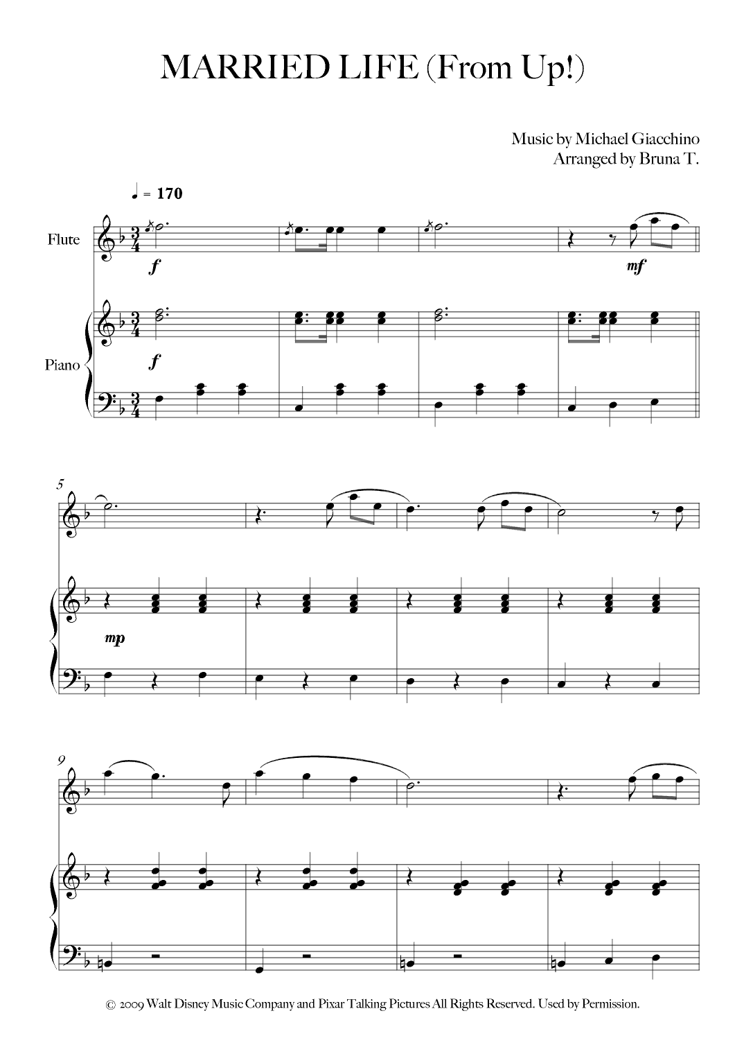 Married Life (arr. Bruna T.)