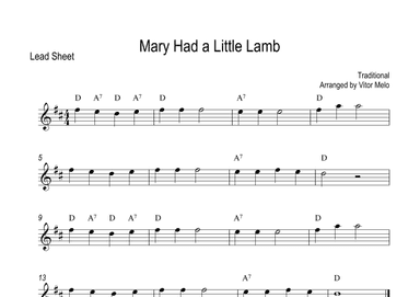 Mary Had a Little Lamb (arr. Vitor Melo)
