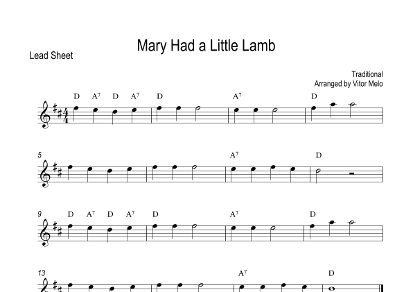 Mary Had a Little Lamb (arr. Vitor Melo)