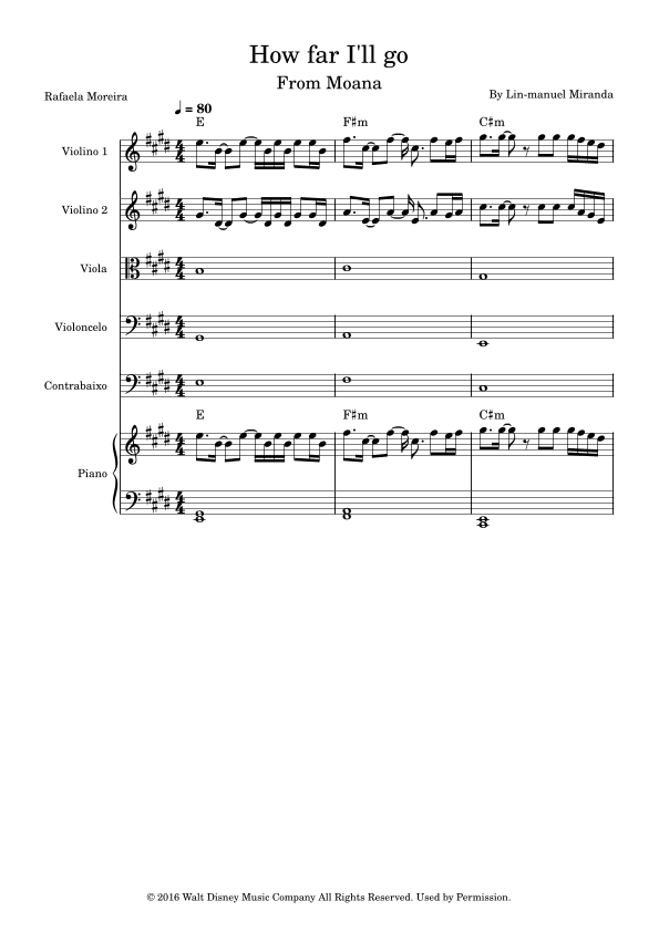 How Far I'll Go (arr. Rafaela Moreira)