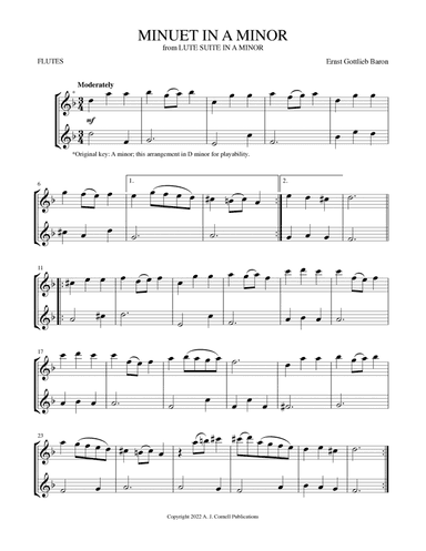 Minuet in A Minor (from Lute Suite in A Minor) (arr. Mark Phillips)