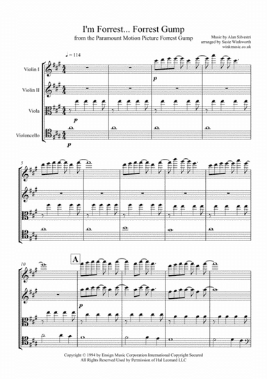I'm Forrest... Forrest Gump  from the Paramount Motion Picture FORREST GUMP (arr. Susie Winkworth winkmusic.co.uk)