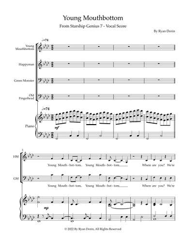 Young Mouthbottom: Starship Genius 7 Vocal Score