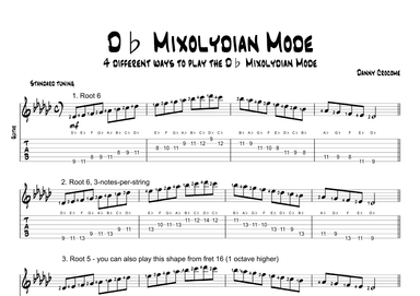 Db Mixolydian Mode (4 Ways to Play)