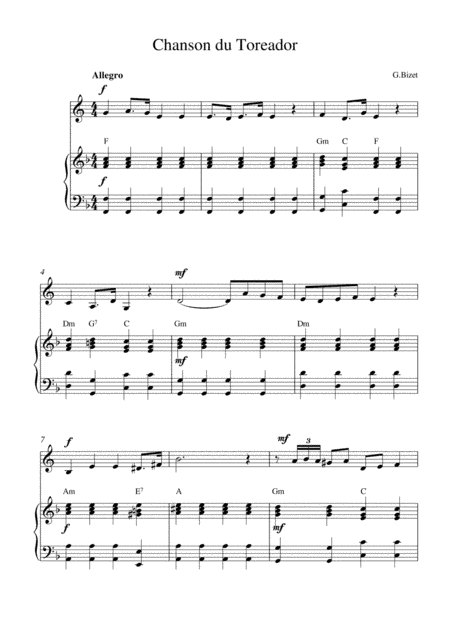 Chanson du Toreador (from Carmen) (arr. Kaiserin Rebecca)