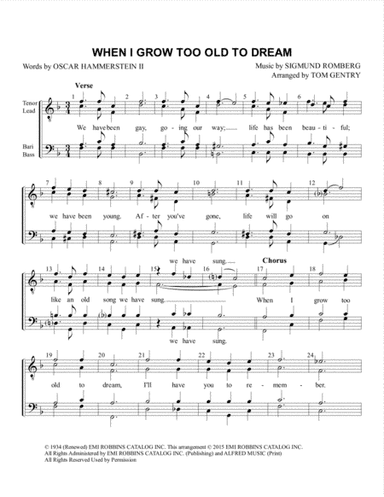 When I Grow Too Old To Dream (arr. Tom Gentry)