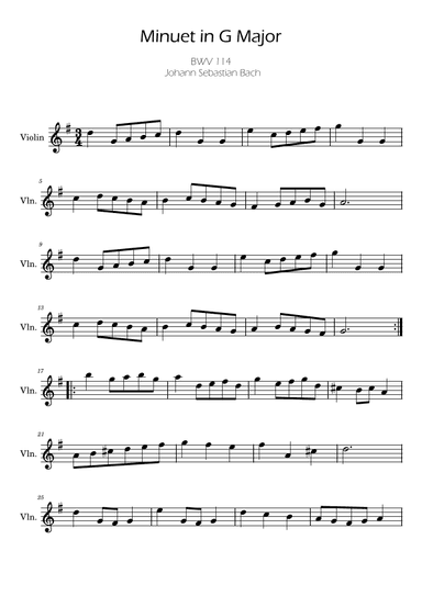 Bach Minuet in G major for Violin (arr. Ygor Nunes)