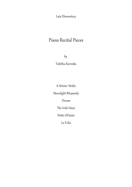 Six late elementary piano solos
