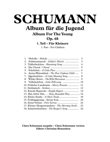 Robert Schumann - Album für die Jugend (Album For The Young) Op. 68 Part 1 (arr. Christian Bennedsen)