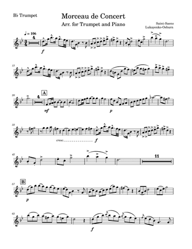 Morceau de concert (Arr for Bb Trumpet) (arr. Liam R. Lukayenko-Osburn)