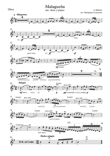 Malagueña - Albéniz (for oboe) (arr. M. Contreras)