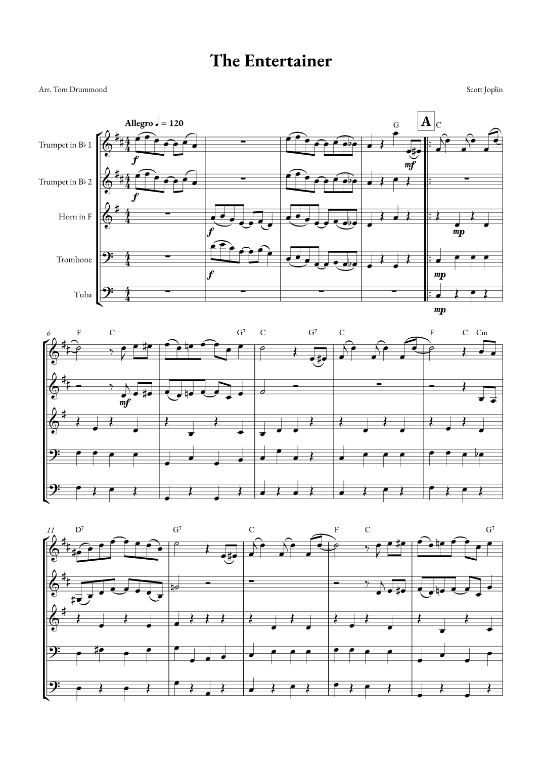 The Entertainer (arr. Tom Drummond)