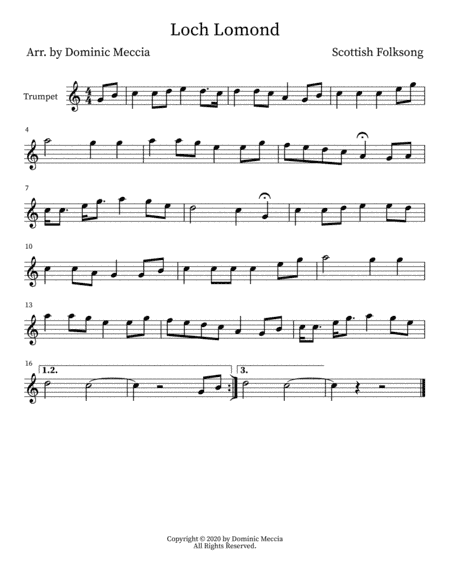 Loch Lomond (arr. Dominic Meccia)