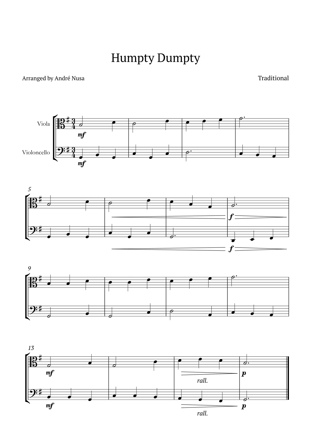 Humpty Dumpty (arr. André Nusa)