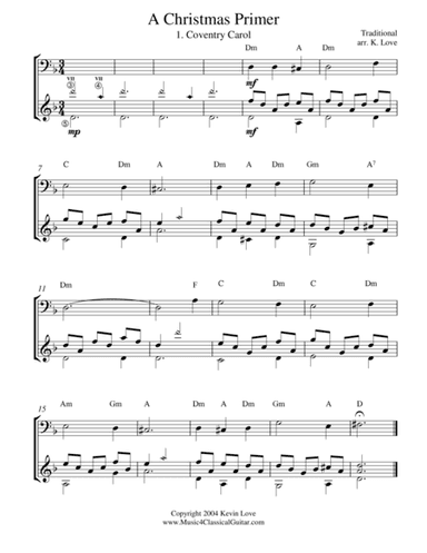 A Christmas Primer (Cello and Guitar) - Score and Parts (arr. Kevin Love)