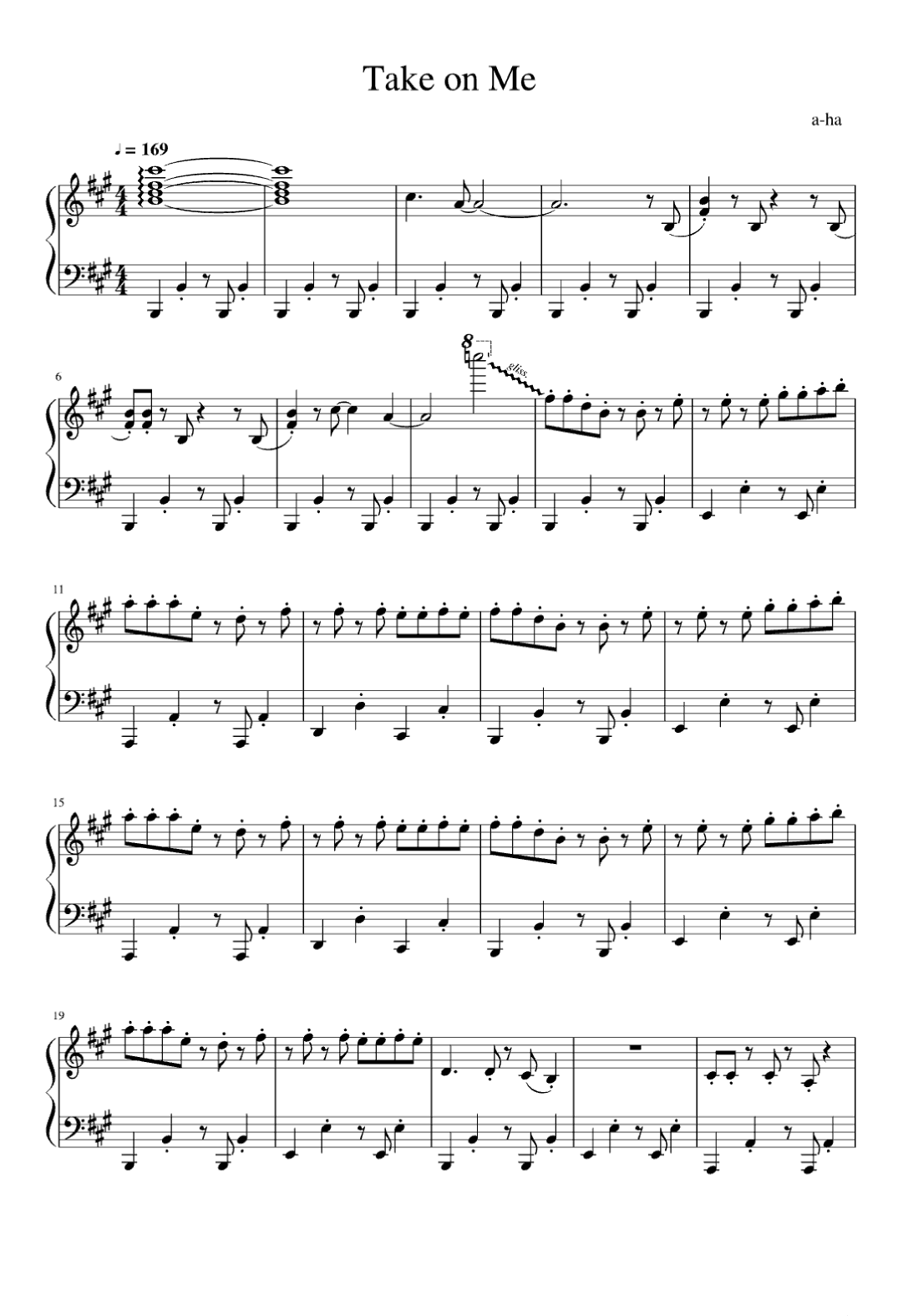 Take On Me (arr. Eduardo Sabino)