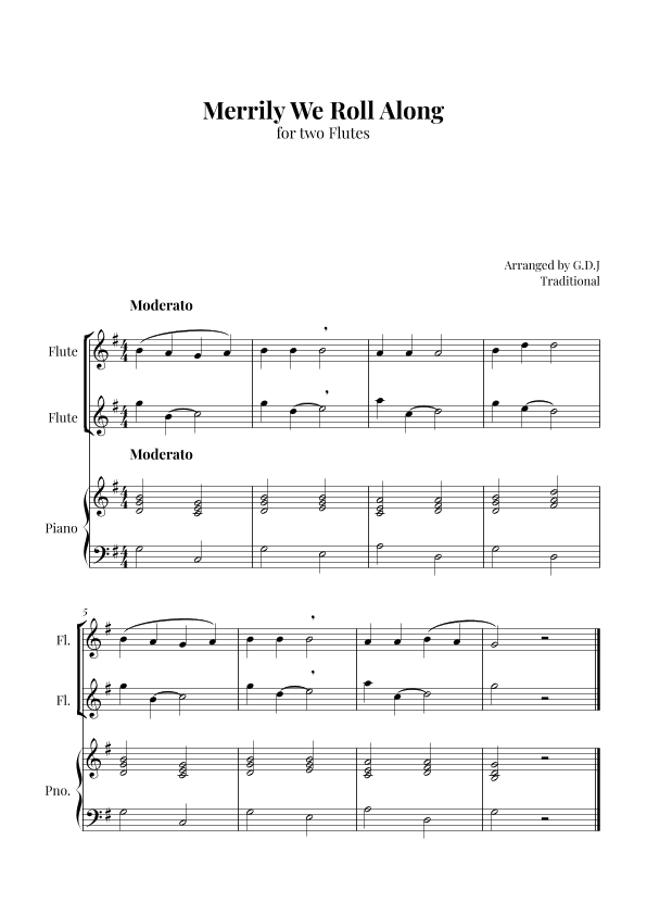 Merrily We Roll Along (arr. GDJ)