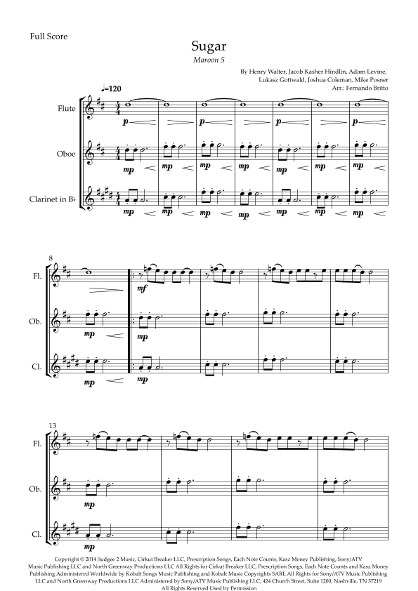 Sugar (arr. Fernando Britto)