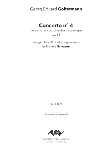 Cello Concerto n° 4, op. 65 in G major - arr. for cello & string orchestra (score) - Score Only (arr. Michele Galvagno)