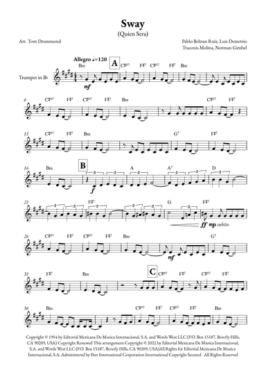 Sway (quien Sera) (arr. Tom Drummond)