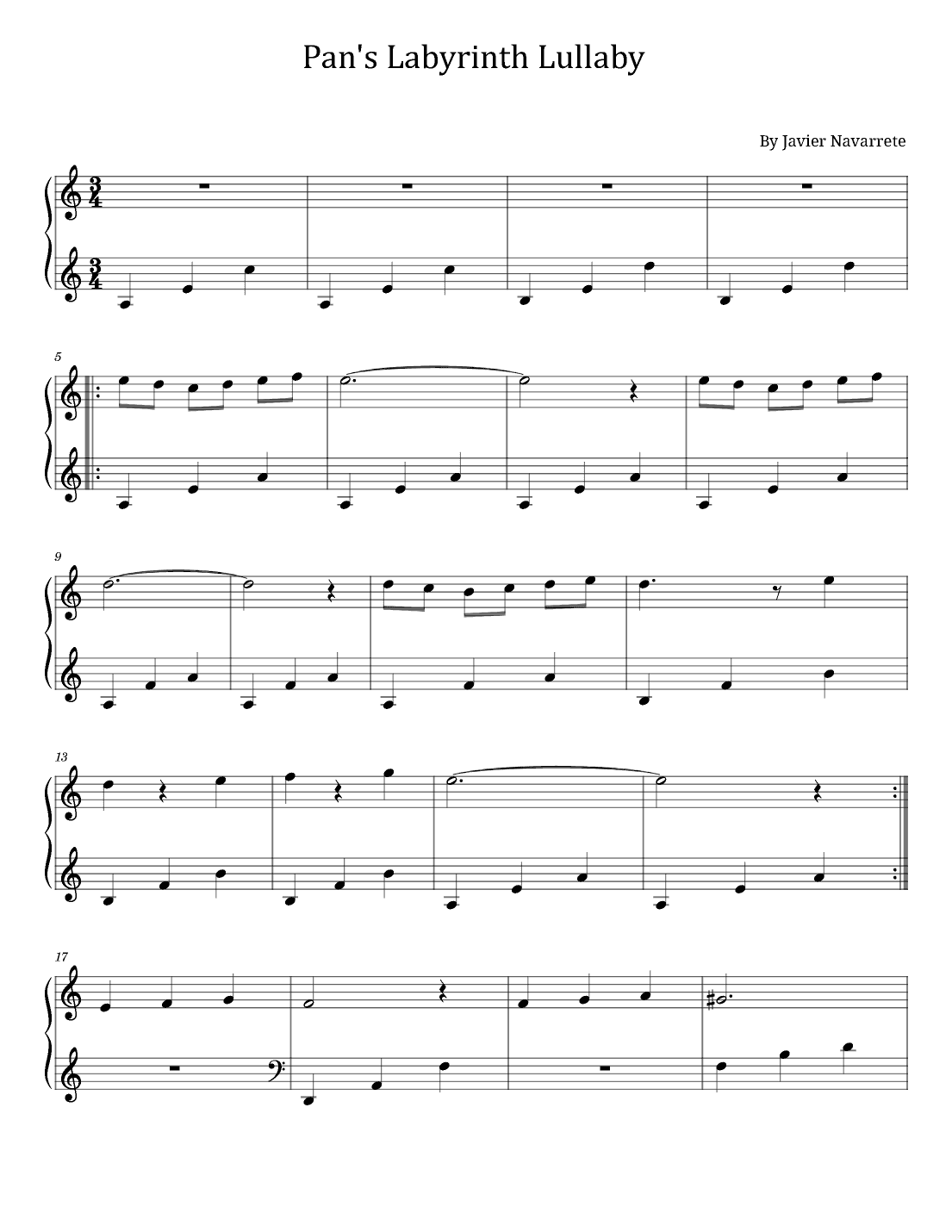Pan's Labyrinth Lullaby (arr. poon)