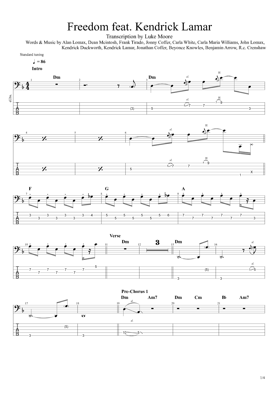 Freedom (feat. Kendrick Lamar) (arr. Luke Moore)