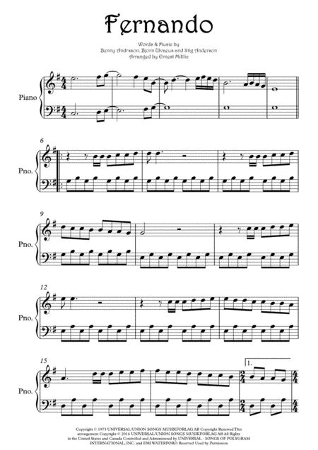 Fernando (arr. Erni Miklic)