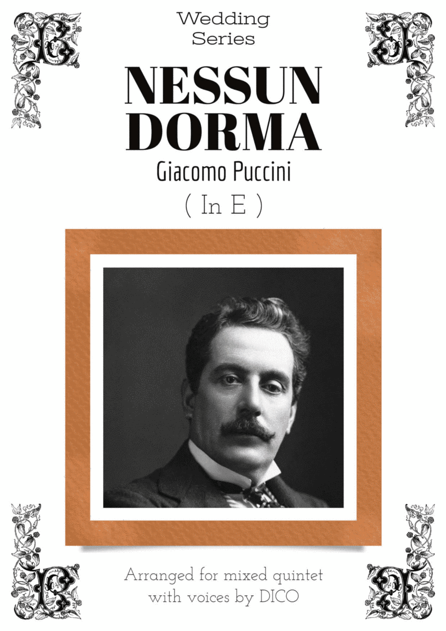 NESSUN DORMA (in E) - for voices & flexible quintet (arr. Dico)