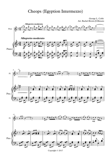 Cheops (Egyptian Intermezzo) for Flute and piano (arr. Rachel Brown, JCBmusic)