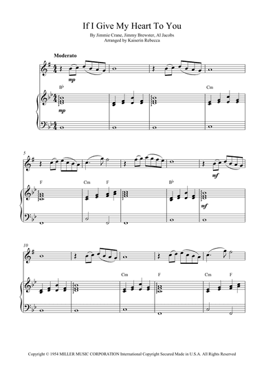 If I Give My Heart To You (arr. Kaiserin Rebecca)