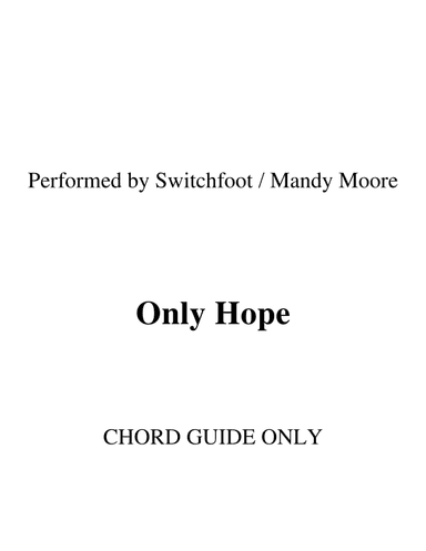 Only Hope (arr. RWM)