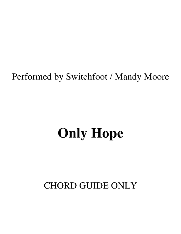 Only Hope (arr. RWM)