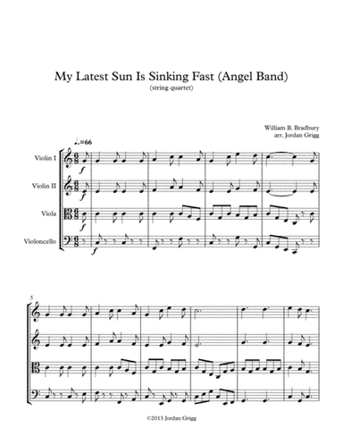 My Latest Sun Is Sinking Fast (Angel Band) (string quartet) (arr. Jordan Grigg)