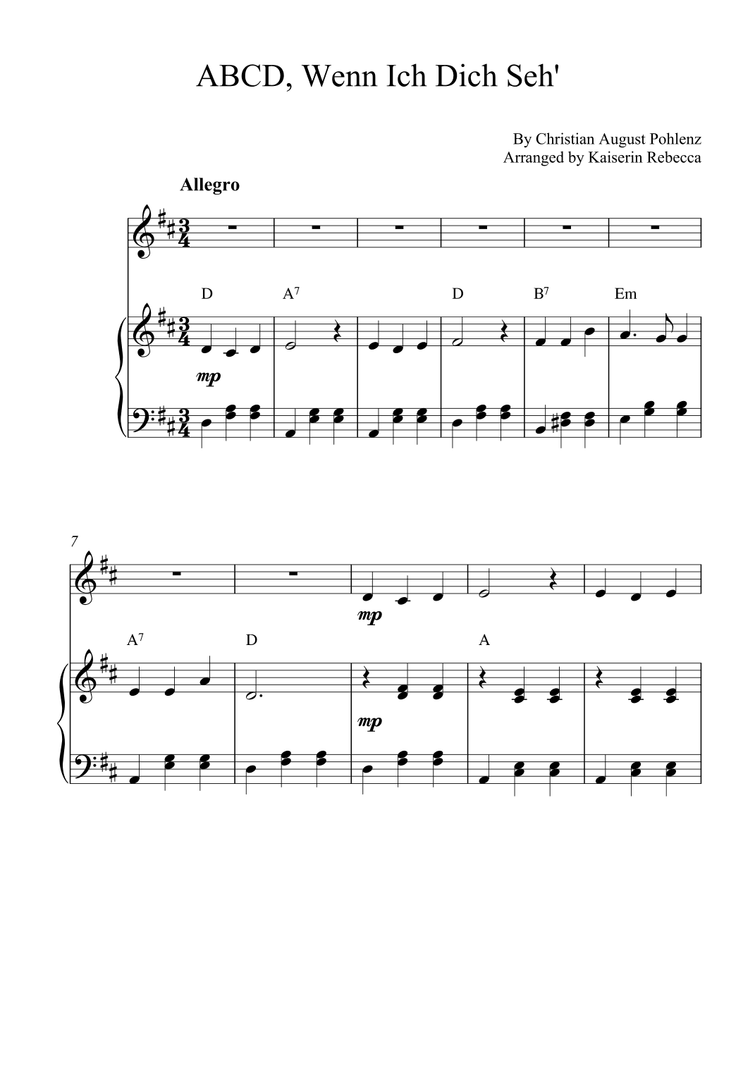 ABCD, Wenn Ich Dich Seh' (arr. Kaiserin Rebecca)