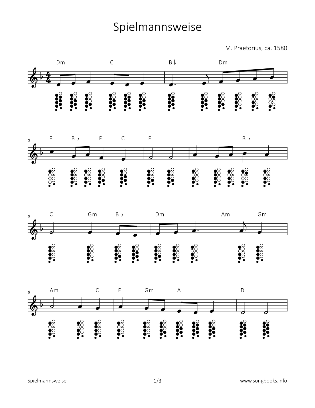 Spielmannsweise (arr. songbooks.info)