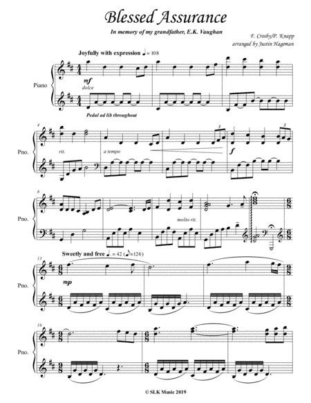 Blessed Assurance (arr. Justin Hageman)